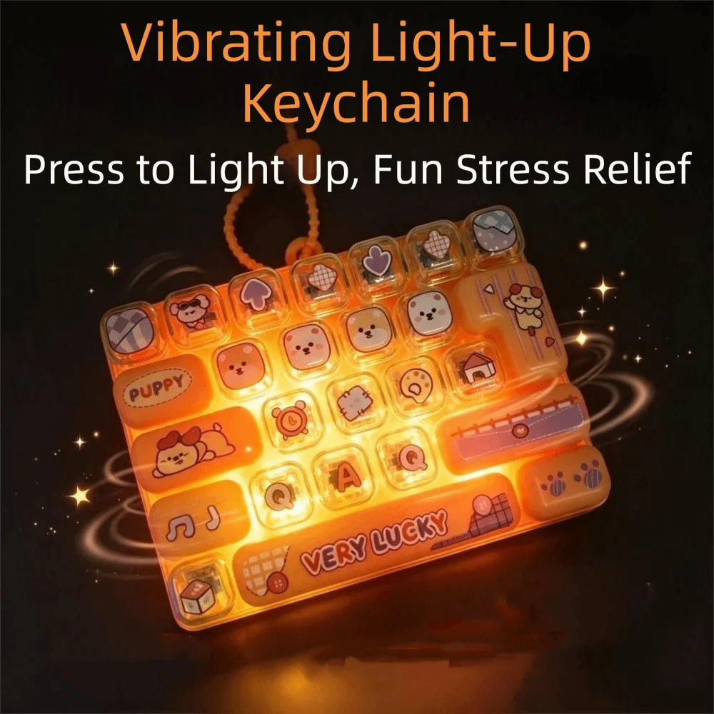 26-Key Decompression Button Transparent Dual-Tone Simulation Keyboard Mini Keyboard Pendant With lights Cute Design