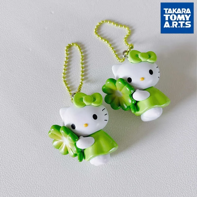Takara Tomy Sanrio Four Leaf Clover Pendant Keychain Gashapon Capsule Hello Kitty Cinnamoroll Bag Decoration For Adult view 5