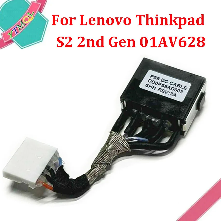 10-100PCS DC Jack Power Cable Socket For Lenovo Thinkpad S2 2nd Gen 01AV628 Power Interface