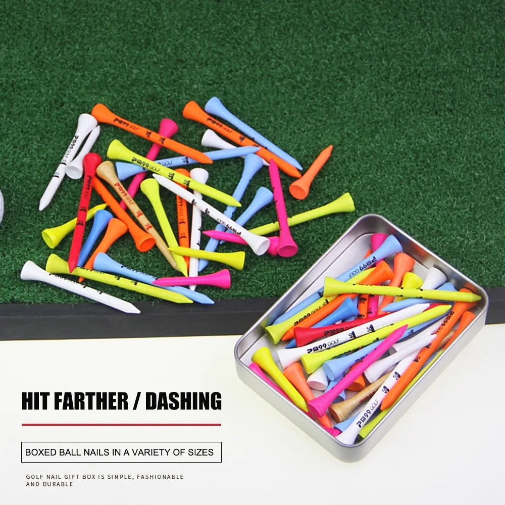 42/70/83mm Reduce Side Spin&Friction Golf Training With Storage Case Golf Ball Holder Golf Accessories Wood Golf Tees