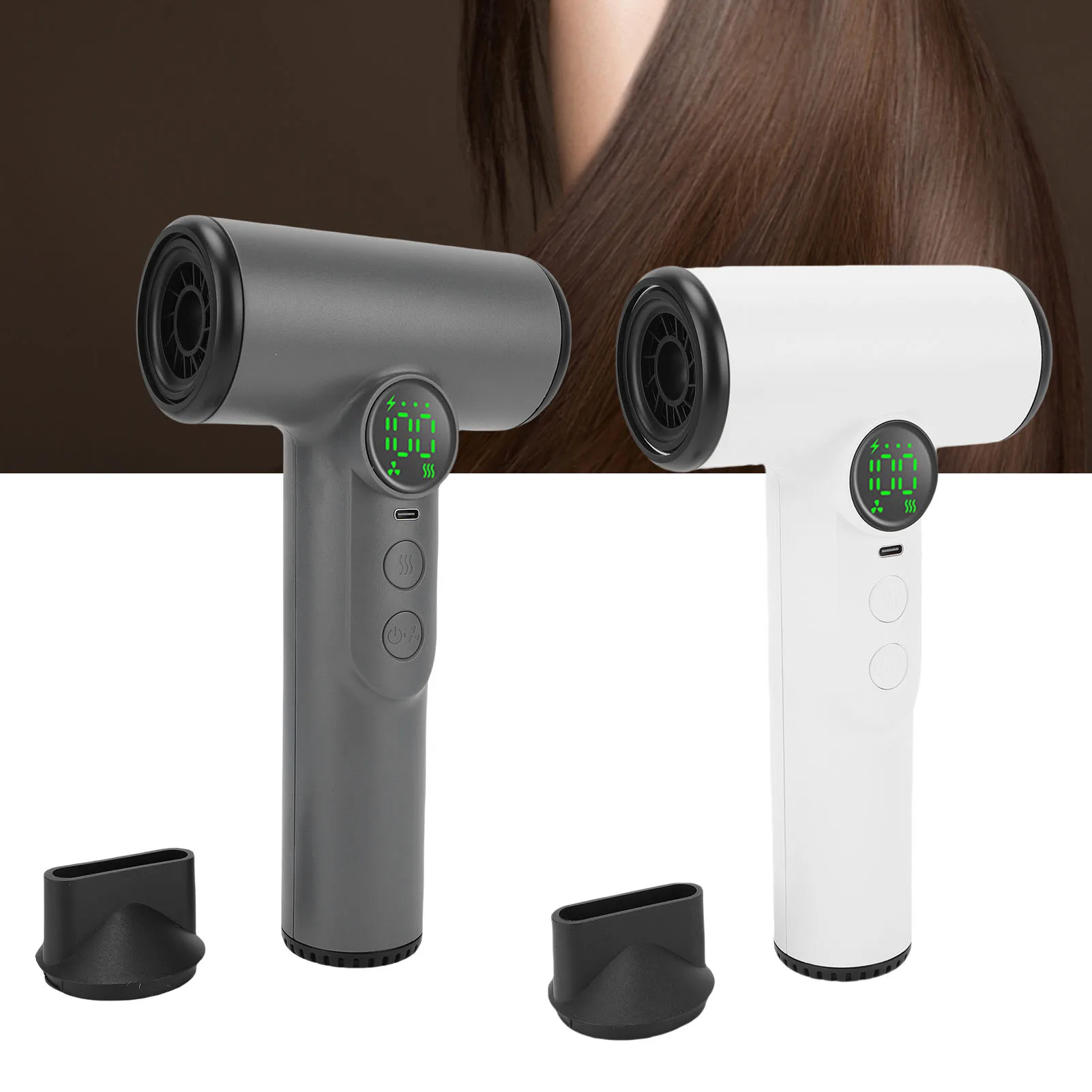 

Беспроводной фен с холодным и горячим воздухом, 100 режимов, перезаряжаемый, 30000 об/мин, портативный фен для путешествий и студенческих общежитий