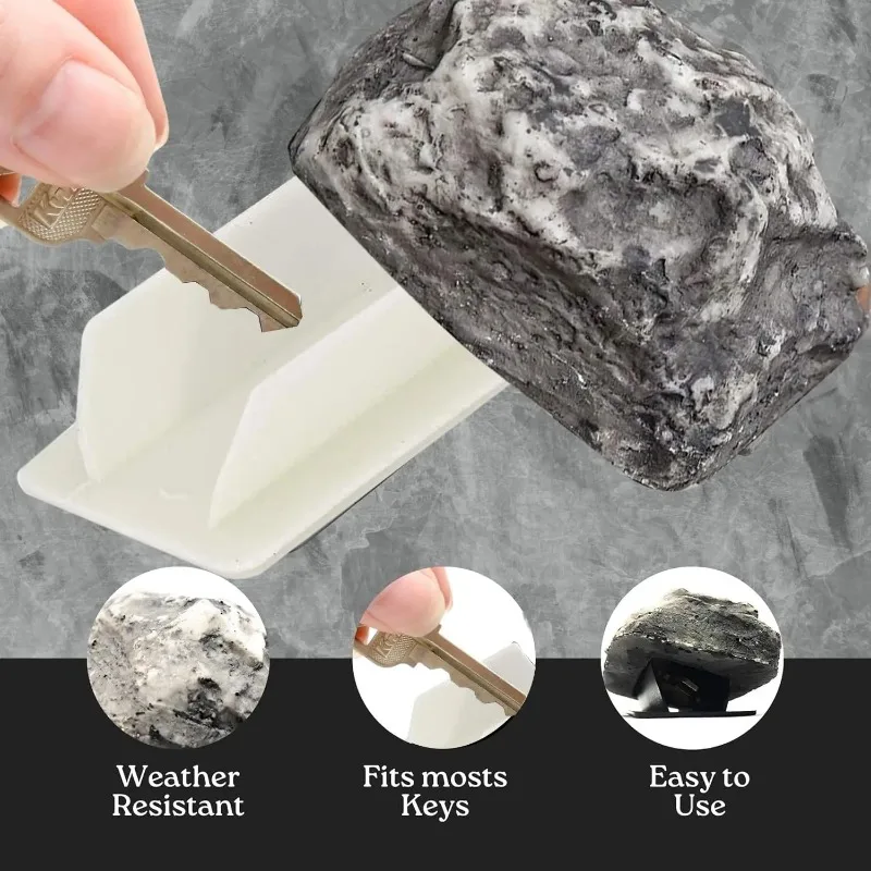 Simulated Rock Key Hider-Waterproof Outdoor Key Storage Box for Garden Yard,Camouflaged Spare Key Holder with Hidden Compartment