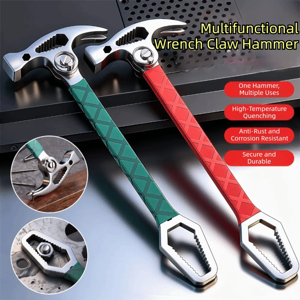 Sheep Horn Connected Sheep Horn Hammer V-shaped Nail-pulling Folding Design Multifunctional Hammer Anti-slip Handle