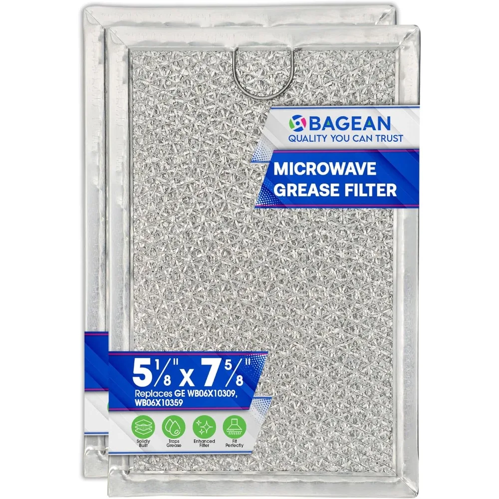 

Microwave Filter Replacement 7.64” x 5.12” Filters Kitchen Oven Air Entering Over the Range Vent Fan (2-Pack)