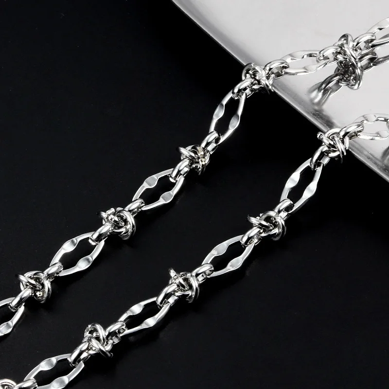 Stainless Steel Lip Chain Bracelet for Men,Never Fade Metal Chain Wristband,Hiphop Simple Jewelry Gift