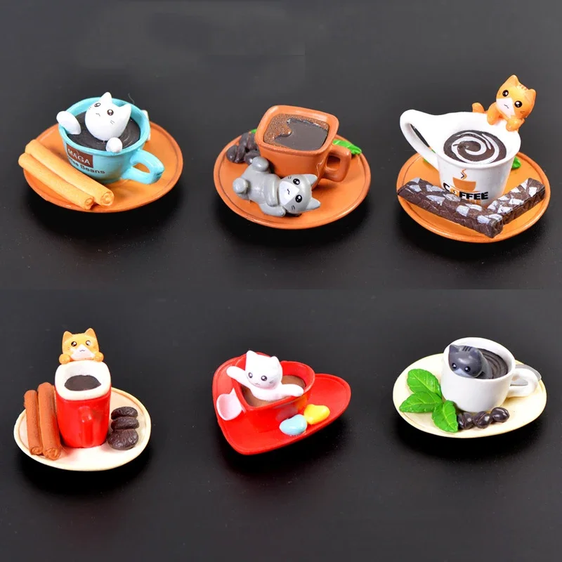 1PC Cute Sushi Dessert Cat Figurine Animal Model Home Decor Miniature Fairy Garden Decor Accessories Modern Bonsai PVC Ornament