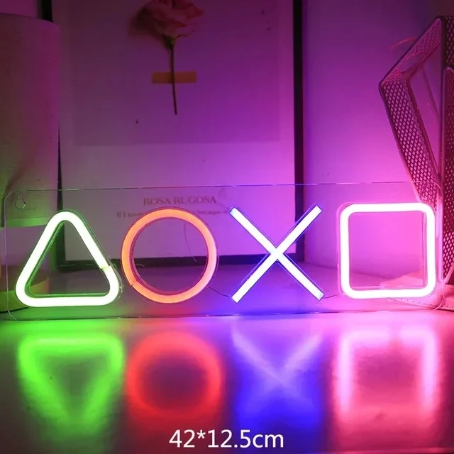 Gamer LED Neon Sign - Gamepad Shape Wall Light For Man Cave & Game Room Decor
