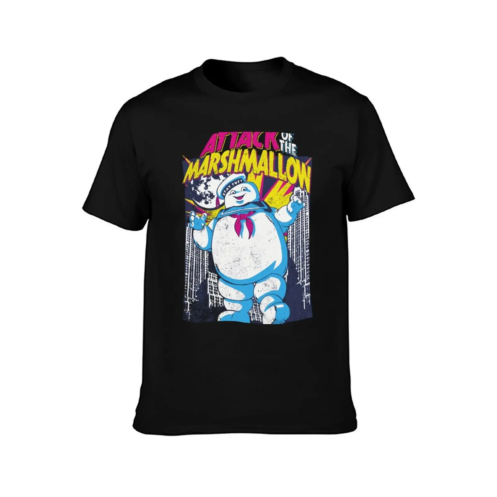 Attack of the Marshmallow - Ghostbusters T-Shirt Retro Graphic Print T-Shirt