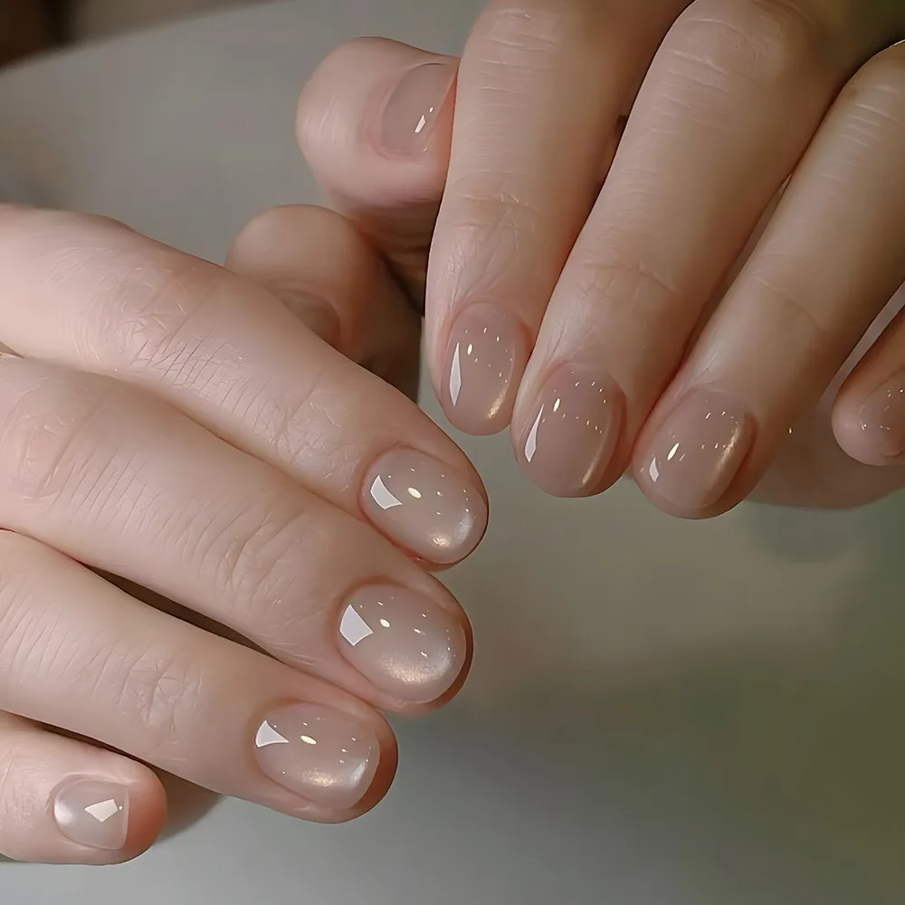 

2026 New Minimalist Starry Sky Bean Nail Art Tips, Whitening Cat Eye Nail Stickers