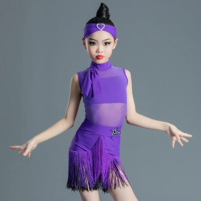 robe-de-danse-latine-pour-filles-costume-de-danse-cha-robe-a-franges-rhodo-violet-robe-de-competition-latine-pour-enfants-vetements-d'entrainement-de-samba