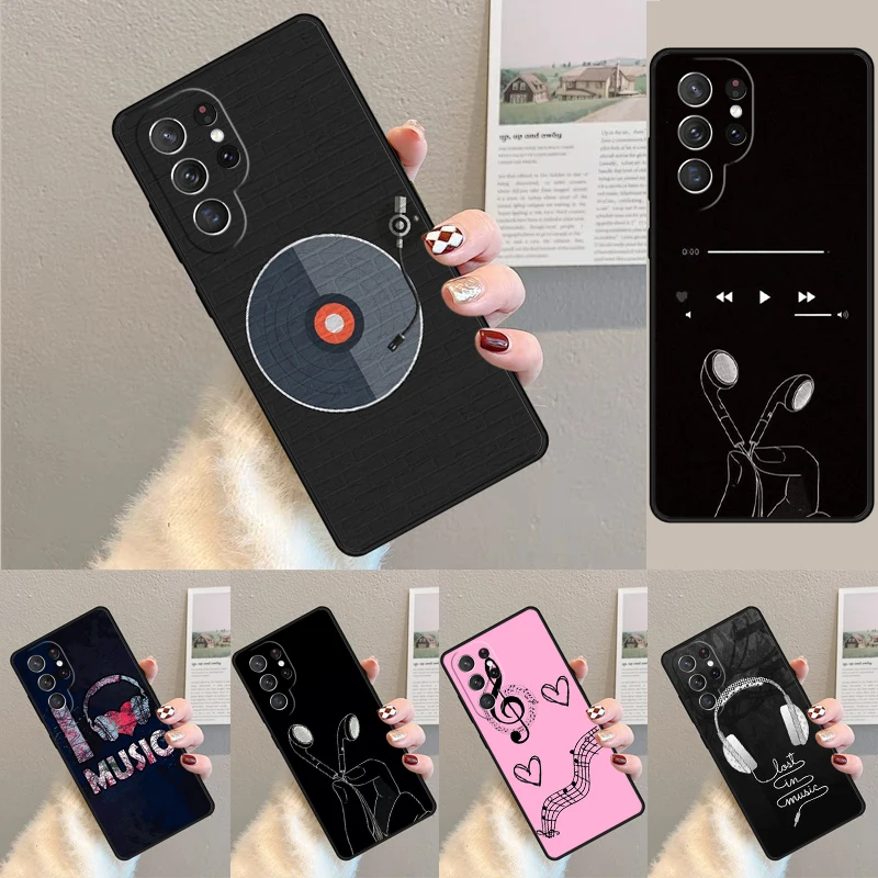 Minimalist Music Lover Silicone Phone Case For Samsung Galaxy note 10 pro S26 S25 S24 S23 S22 S21 Plus S25Ultra Capa Cover