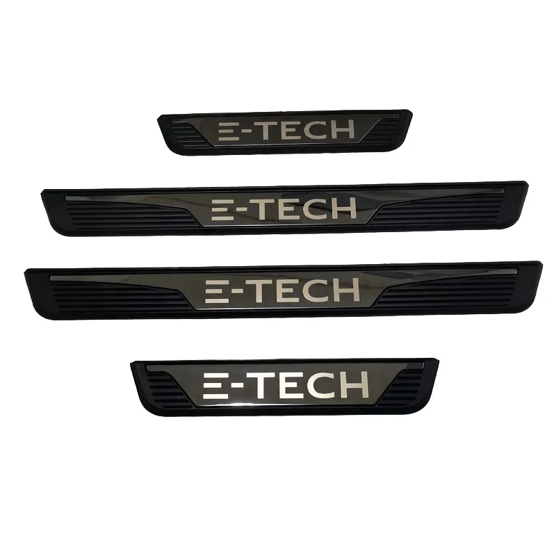 

For Renault 4 R4 E-TECH 2024 2025 Car Door Scuff Plate Cover Pedal Thresold Kick Pad Protector Stainless Plastic Trim Accessoriy