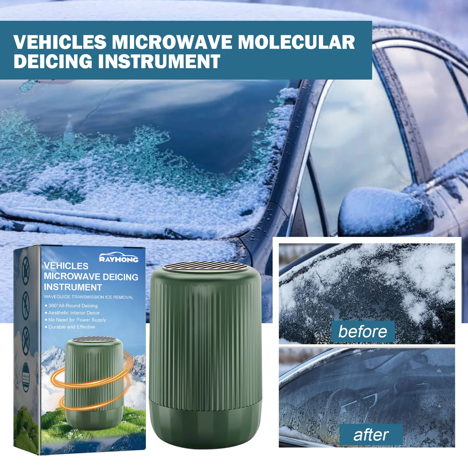 Microwave Deicer Efficient Deicing for Vehicles Car Front Windshield Defroster Auto Heater Advanced Microwave Instrument