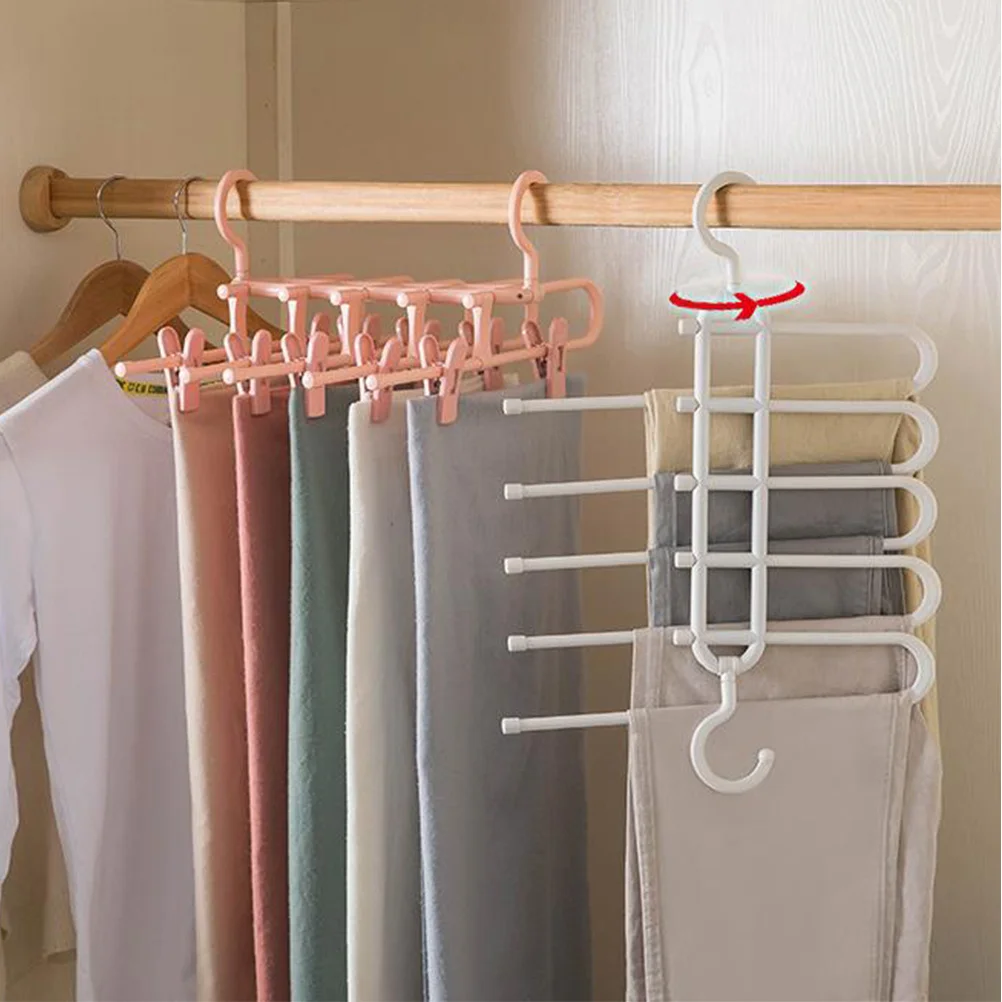 

Multifunctional Pants Rack Sturdy PP Double Hook Design Closet Organizer Jeans Storage Rack Multifunctional Pants Hanger