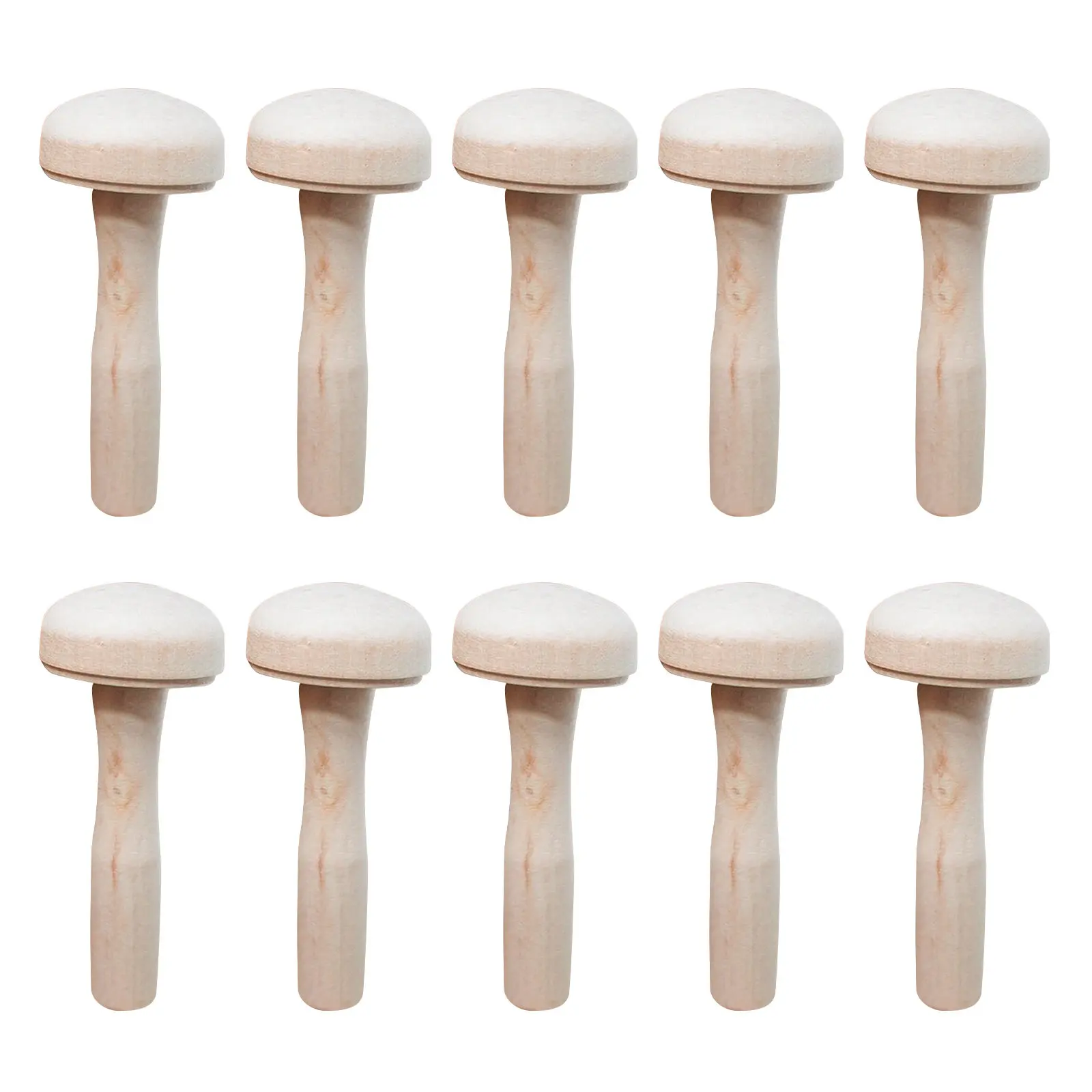 

10Pcs Mushroom Shape Printmaking Tool for Kids Wood Rubbing Roller Safe Natural Design Early Art Education Craft Supplies DIY