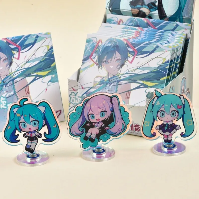 Hatsune Miku verrassing blinde doos creatieve hoogwaardige anime Miku randapparatuur 6 cm acryl laser roterende standaard tafelornament cadeau