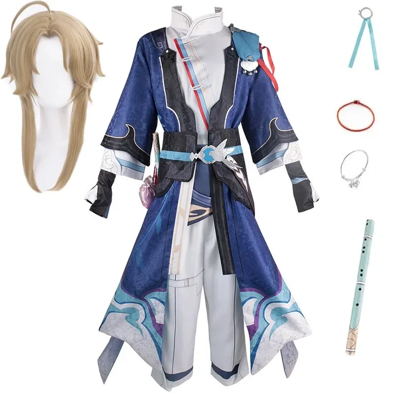 Yanqing Cosplay Costume Big Size Textured Fabric Yan Qing Cosplay Outfits with Bracelet Flute For Comic Con