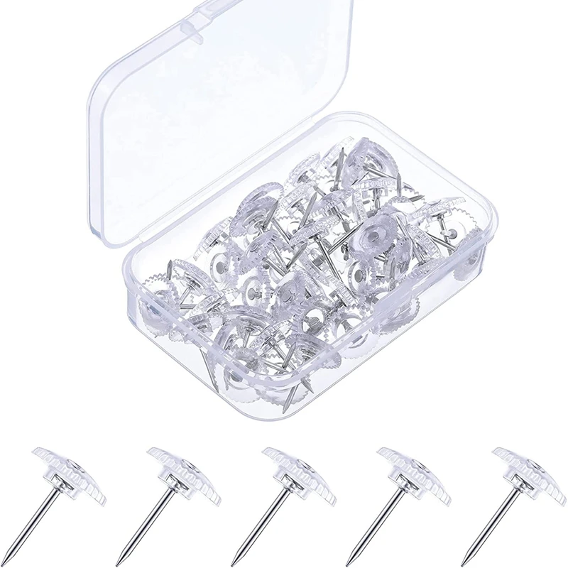 Clear Push Pins Small Plastic Thumb Tacks Steel Point And Clear Plastic Head Pushpins For Cork Board