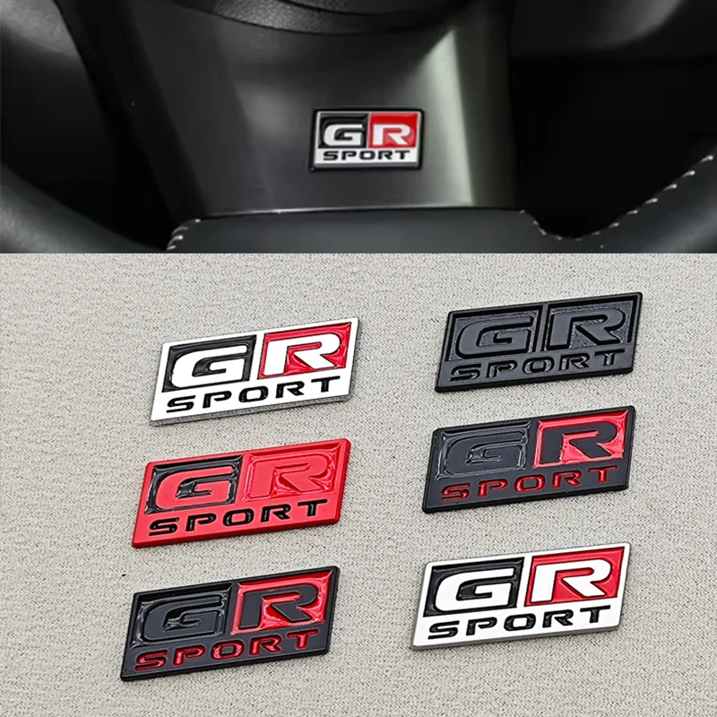 

3D Metal GR Sport Logo Car Steering Wheel Badge Interior Sticker Decoration Emblem For Toyota RAV4 Yaris Camry Corolla Vios