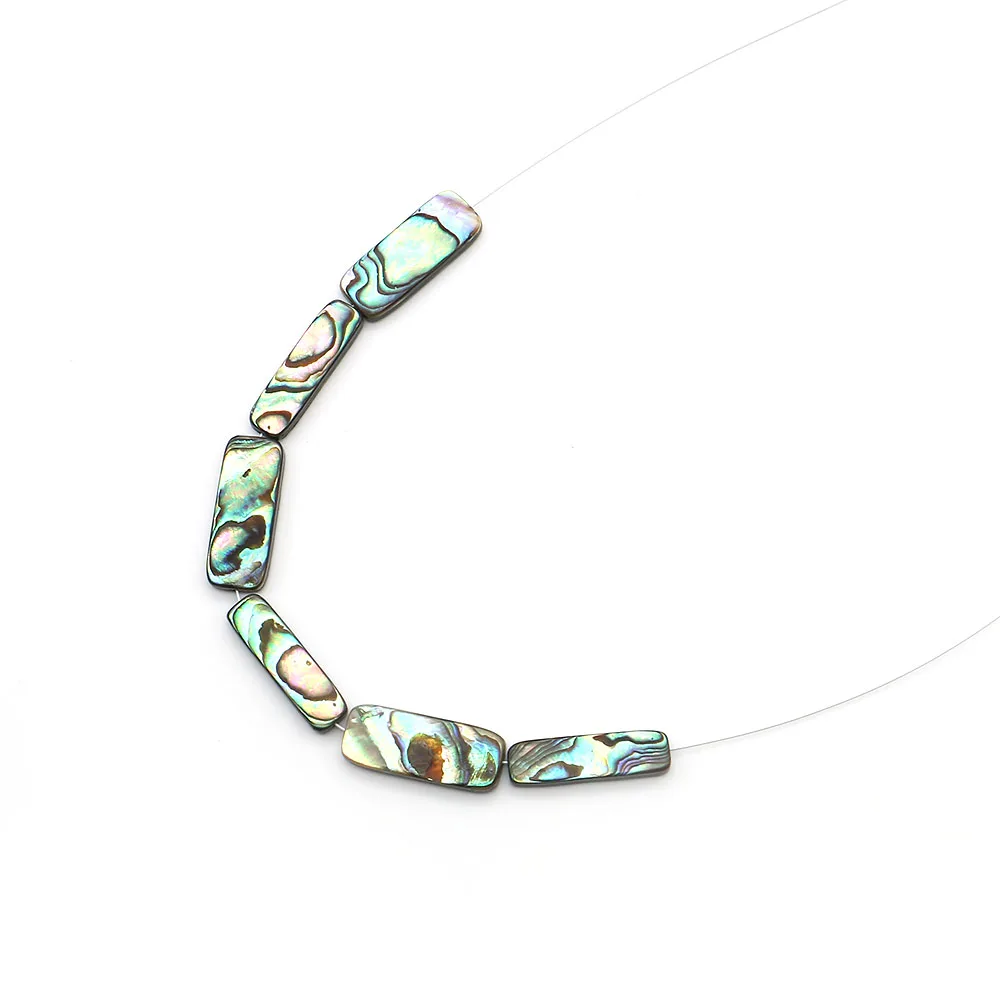 

Rectangular Geometric Natural Iridescent Abalone Shell Polished Straight-hole Beads DIY Bracelet Delicate Jewelry Accessories
