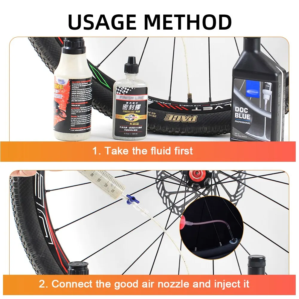 MTB Road Bicycle Tubeless Tire Liquid Injection Tool 60ml Tire Sealant Injector Oil Mineral Change Tool for Bike Repair Tools