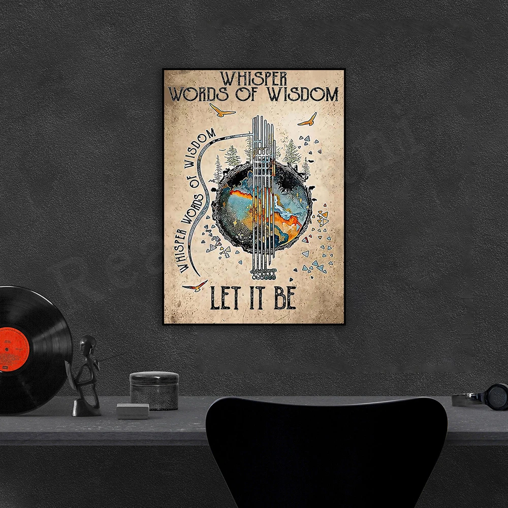 Whisper Words of Wisdom Let It Be Poster, Love Music Retro Poster, Music Lover Poster, Gift for Friends, Best Gift