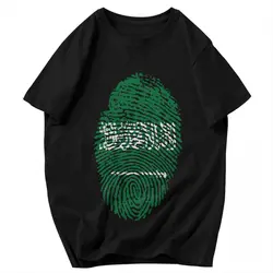 Men T Shirt Saudi Arabia Flag Fingerprint Idea Y2K Graphic Anime Unisex Clothes T Shirts