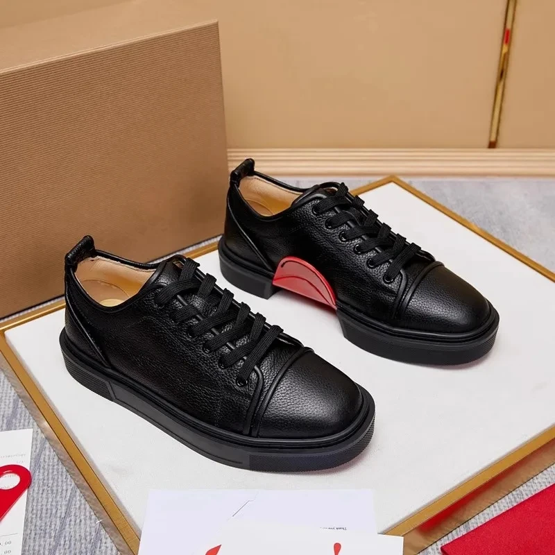 

Designer Brand Men's Leather Flat Bottomed Casual Lace Up Thick Soled Sports Shoes For Women 2024 Trendy Autumn New Item