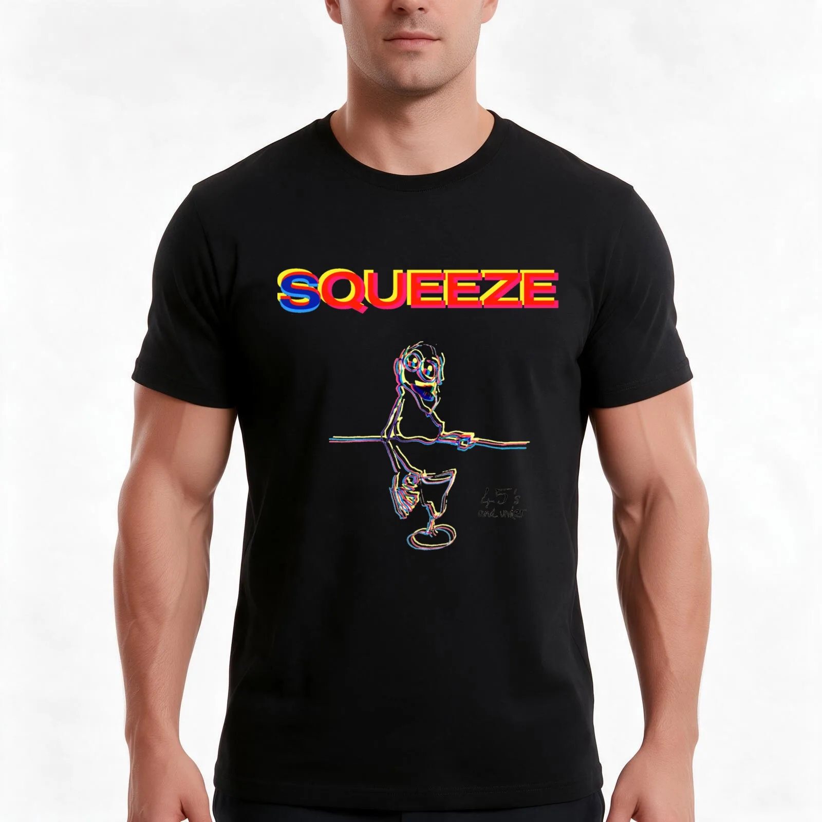 SQUEEZE T-Shirt, Summer Casual Cotton Tee, Oversized Streetwear Tops, Vintage Graphic Print, Loose Fit Short Sleeve, 100% Cotton