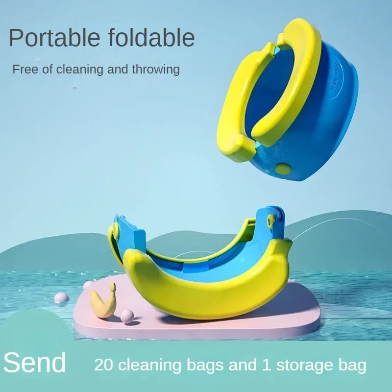 Children\'s Toilet Foldable Banana Toilet Baby Car Urinal Baby Seat Toilet Child Portable Basin No Cleaning Tourism Outdoors