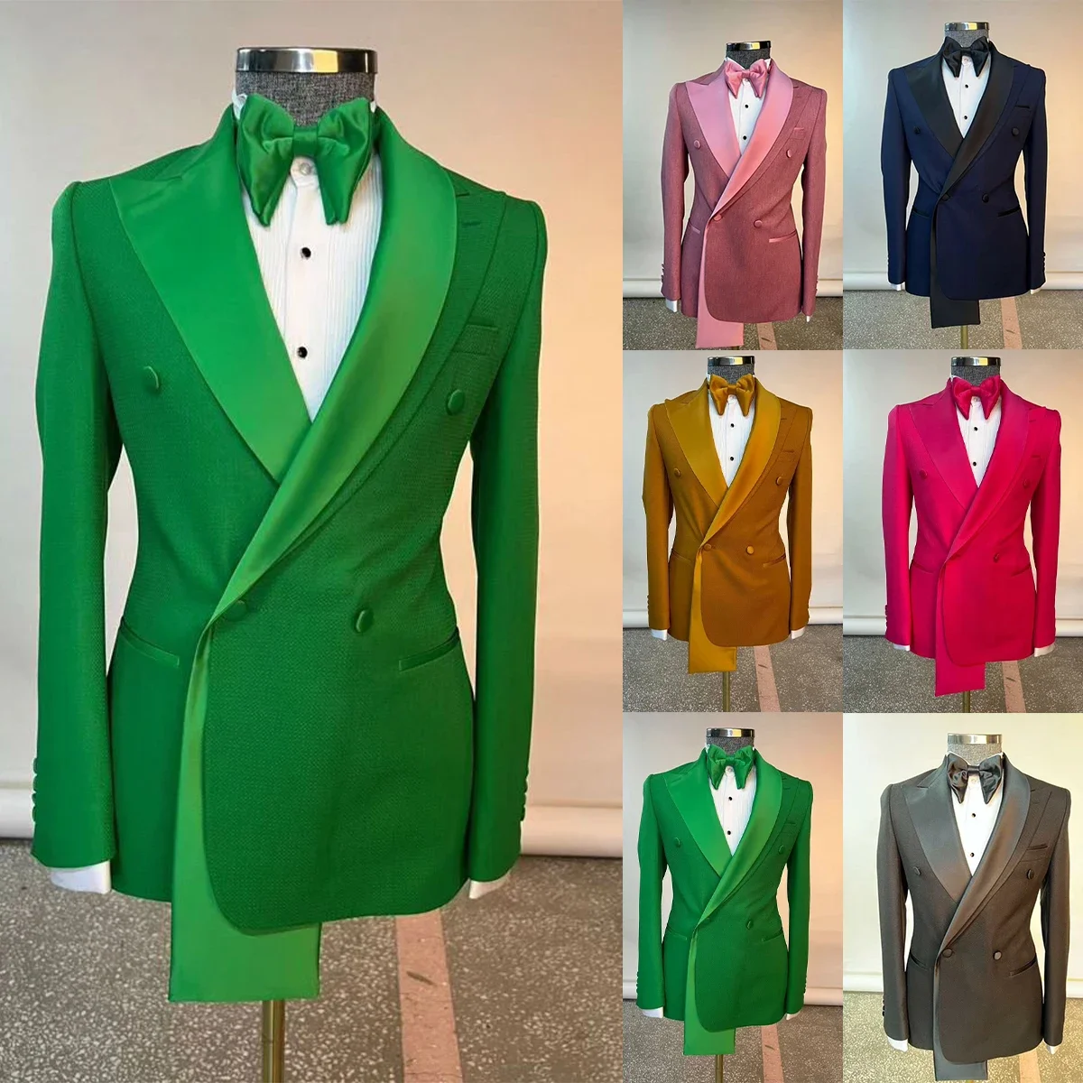 

Men Wedding Suit Pure Color Peaked Lapel Groom Wear Slim Fit Prom Party Coat Only One Pieces Jacket