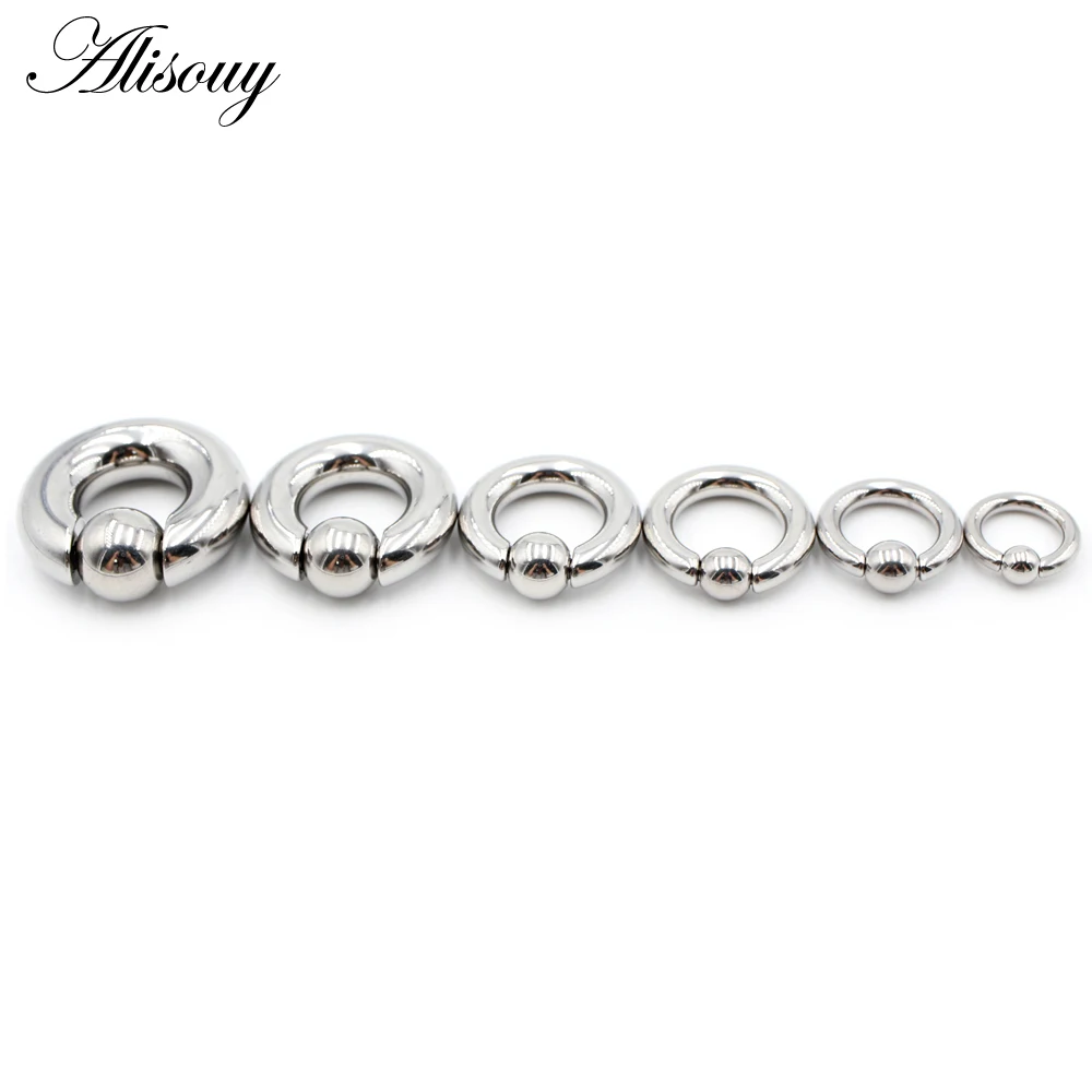 Alisouy 1PC 316L Surgical Stainless Steel Circular Barbells full size Round Lip Ring Eyebrow Nose Studs Body Piercing Jewelry