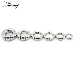 Alisouy 1PC 316L Surgical Stainless Steel Circular Barbells full size Round Lip Ring Eyebrow Nose Studs Body Piercing Jewelry