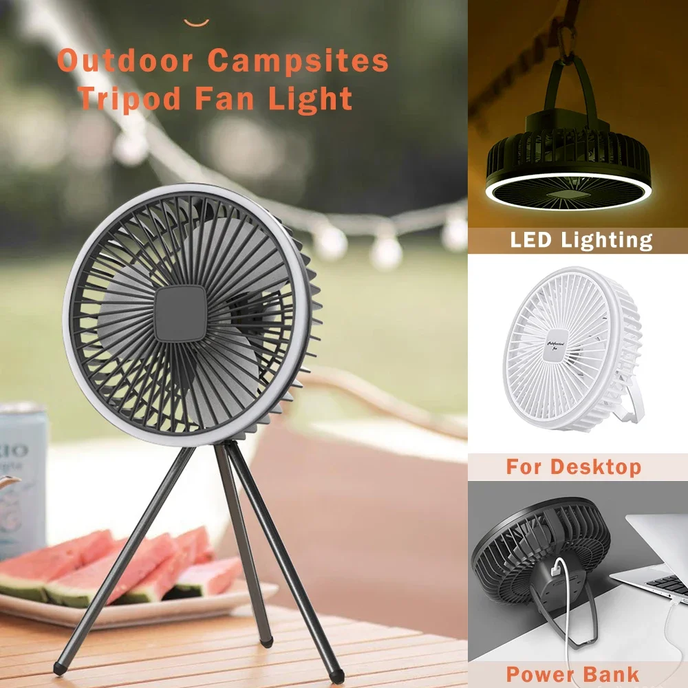 

Modern Fan light Portable And Adjustable Wireless USB Electric Fan Dual Mode Use For Home Office Travel Outdoor Camping