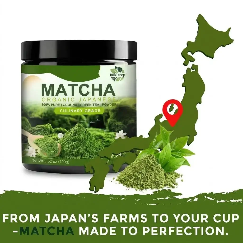 Organic Japanese Matcha Green Tea Powder Culinary Grade, Natural Tea Powder For Detox & Body Cleanse, Keep Energy, Antioxidant