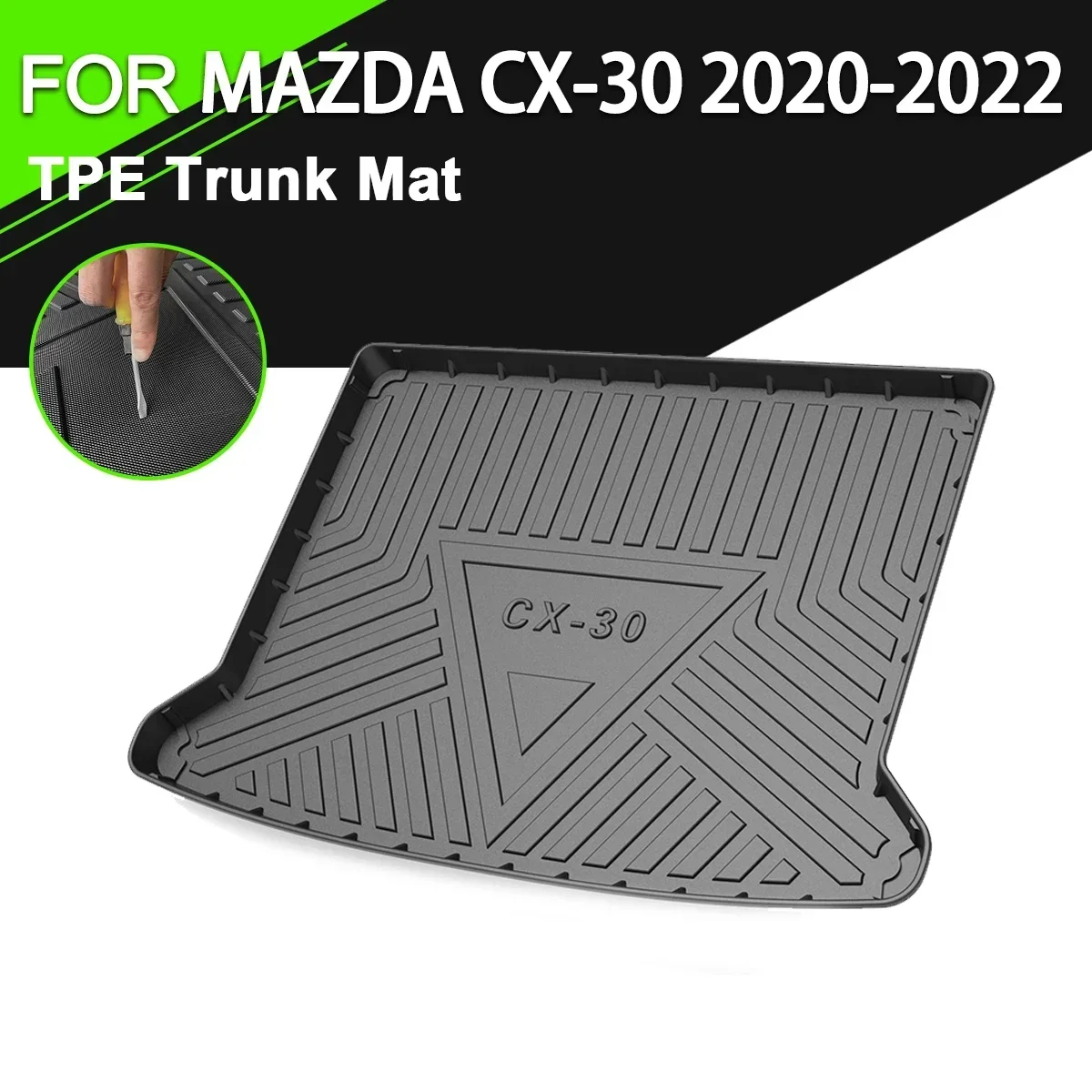 

Car Rear Trunk Cover Mat For MAZDA CX-30 2020-2022 TPE Waterproof Non-Slip Rubber Cargo Liner Accessories