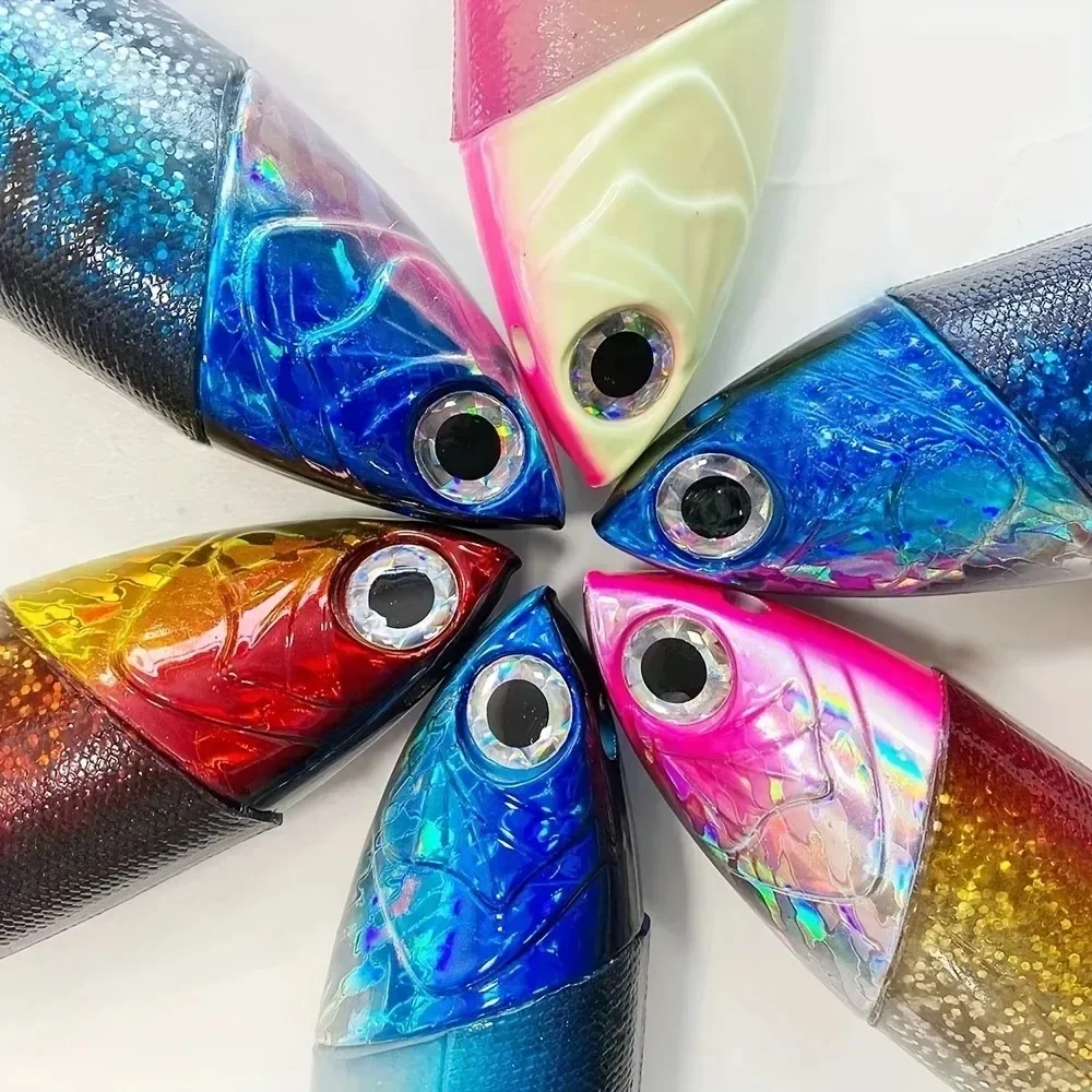 1Set Glow Head Slow-Sink Soft Lure 415g/516g | Extra Robuster Boot-Angelköder für Thunfisch & Hai | Tiefsee-Jigging – Detail 3