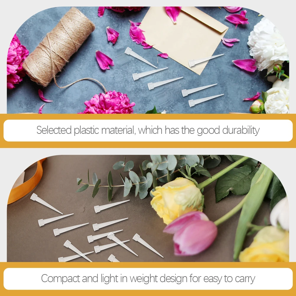 

50pcs Flower Stems Tube Holder Floral Tubes Plastic Flowers Vials Stem Water Tube For Fresh Artificial Flowers Floral