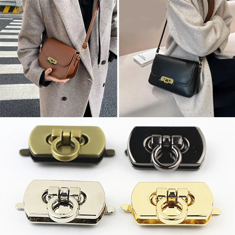 Metal Rectangle Turn Lock Twist Clasp for Leather Craft Women Handbag Shoulder Bag Purse DIY Hardware Wallet Accessaries