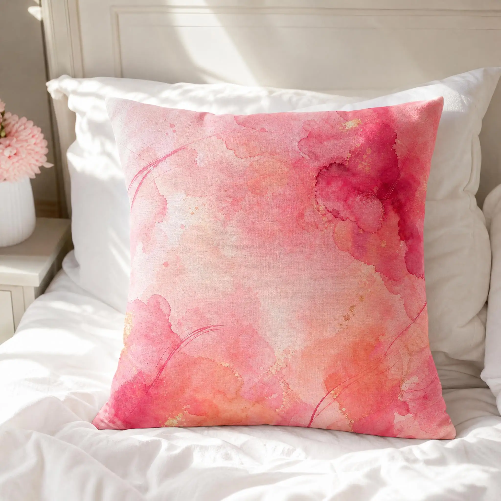SpringSummer Pink Series Pillow Cover, Suitable For Sofa Bedroom Decoration, Unique Holiday Gift view 5