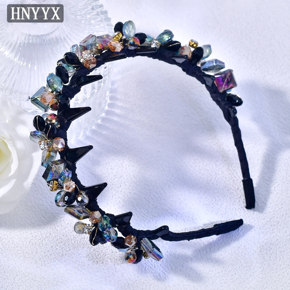 

HNYYX Colorful Crystal Headband Elegant Bridal Wedding Hair Accessories Women Daily Wear Decoration Vacation Hair Hoop YXA401