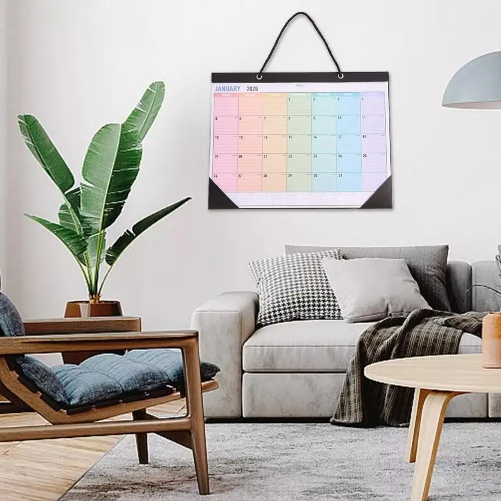

2026 Large Wall Mounted Calendar 12 Months Waterproof Plan Arrangement, Decoration Design, Daily/weekly Year's Plan Hook Ne F2i7