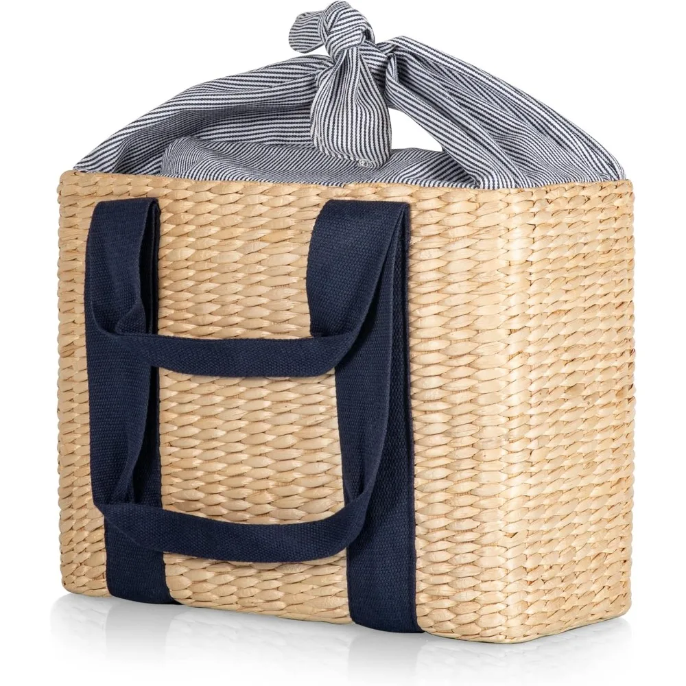 Parisian Picnic Basket, Insulated Seagrass Picnic Basket, Waterproof, Stylish, Perfect for Picnics