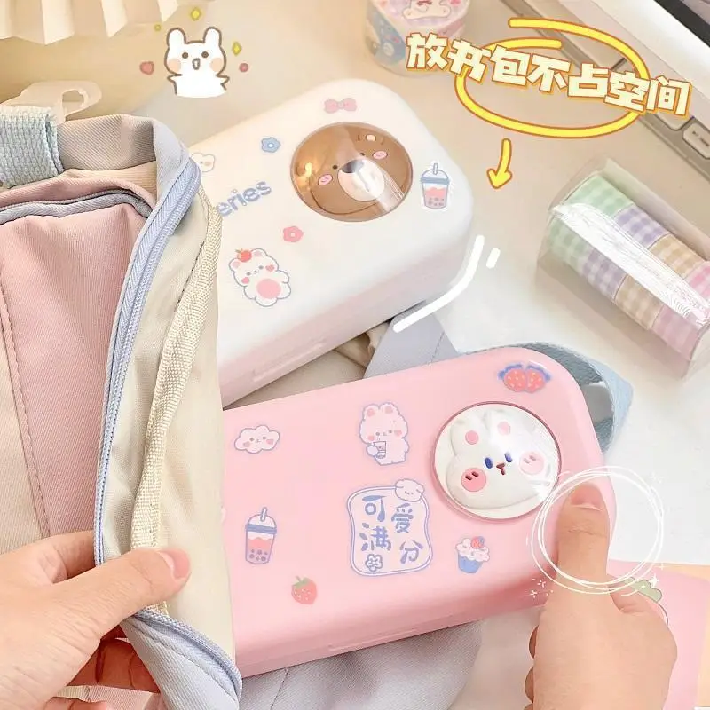 

Simple pencil case Primary school multifunctional double cartoon high appearance level black technology pencil case