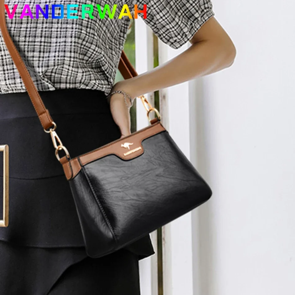 Leather Women Messenger Bag 2024 Small Lady Handbags Luxury Designer Female Shoulder Cross Body Sac High Quality Purse Wallet