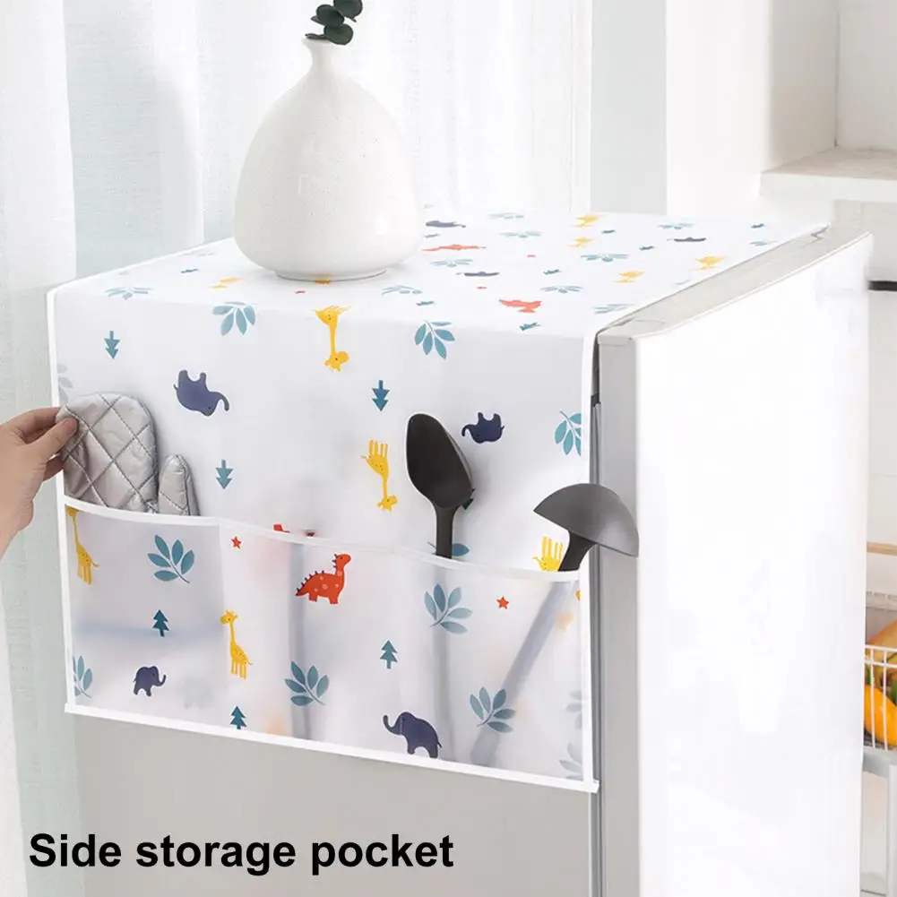 Protector de refrigerador ligero con cubierta de refrigerador de bolsillo, conveniente paño de refrigerador práctico para Cocina