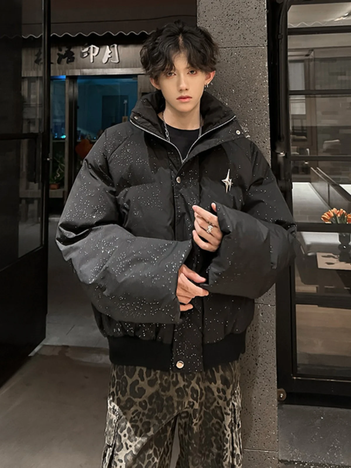 

Thiened down Cotton Jaet Men's Faion Brand Winter Ultra-Thi Northeast Cold Resistance Outerwear American Couple ort...