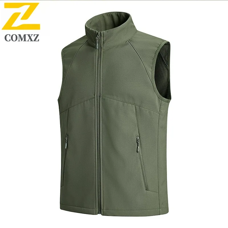 COMXZ New Mens Winter Vest Outdoor Hiking Windproof Sleeveless Jacket Fashionable Fishing Lightweight Comfortable Casual Coat