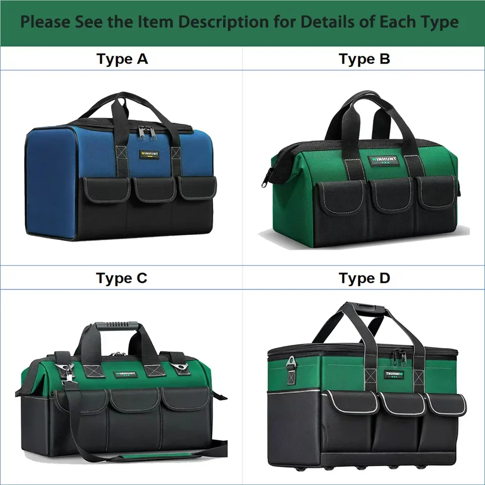 14/16/18/20/23 inch Heighten large capacity Tool Bag Thickened 1680D Oxford Waterproofed Wear-Resistant Electrician Storage Box