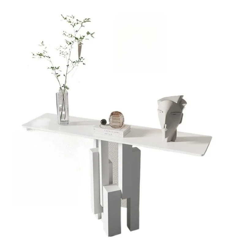 Light luxury rock slab entrance table, simple hotel entrance corridor end view platform